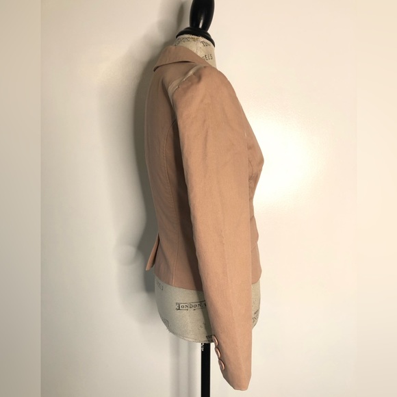 Y2K Bebe Khaki Cropped One Button Blazer Small - Picture 8 of 10